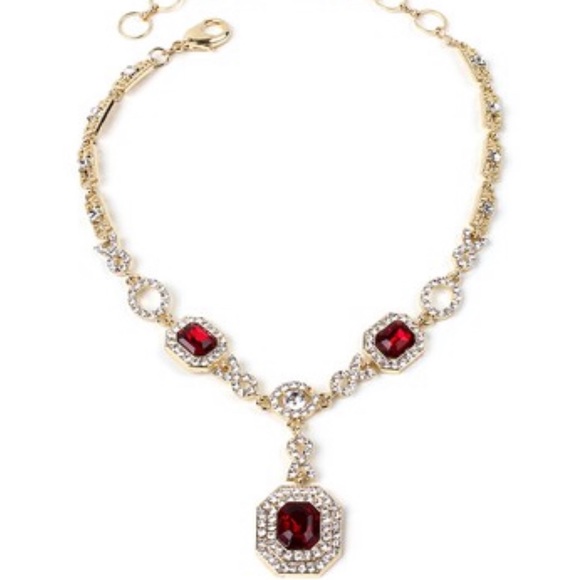 Amrita Singh Jewelry - Amrita Singh Red & White Rhinestone Necklace